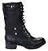 JJF Shoes H-7 Black Plaid Military Combat Foldable Cuff P-Leather Zipper Lace Up Boots-8