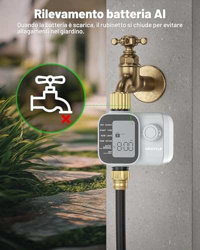 Unistyle Irrigation Timer | New Model 2026 - Automatic Garden Watering Control Unit, Simple and Intuitive Operation, IP55 Protection, Flexible Watering Programs