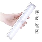 Rechargeable Motion Sensor Light, Cshidworld Wireless Closet Light Stick-on Anywhere 14-LED Portable Pantry Cabinet Night Lighting Bar, 4 Mode Switch
