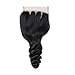 8A Brazilian Virgin Human Hair 20 Inch Loose Wave Lace Closure 4x4 Three Part 100% Unprocessed Human Hair Top Lace Loose Closure Natural Color