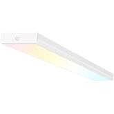 Hykolity 4FT LED Wraparound Light with 3 Wattages 55-75W / 3CCT  3000-5000K | 5500-7500LM, 4 Foot LED Wrap Light Fixture Hardwired, Flush Mount Office Ceiling Light for Garage Office Kitchen, ETL Listed