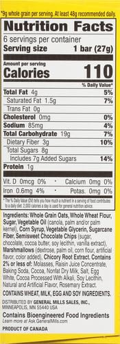 GOLDEN GRAHAMS S’MORES SOFT BAKED OAT BARS, CHEWY SNACK BARS, 6 CT