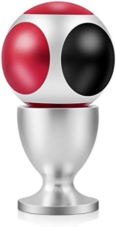 TOOBOM Hand Soccer Ball Spinner 3-5 Mins, with Metal Tray, Updated 6 Direction Spinning Metal Round Ball Fidget Spinner Novelty Toy Stress Reducer for Desk Decor (Black Red)