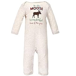 Hudson Baby Unisex Baby Cotton Coveralls, Moose