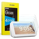 [4 Pack] Echo Show 5 Screen Protector, SPARIN [Upgrade Design] [Camera Cutout] [Tempered Glass] Screen Protector for Amazon Echo Show 5, 2019