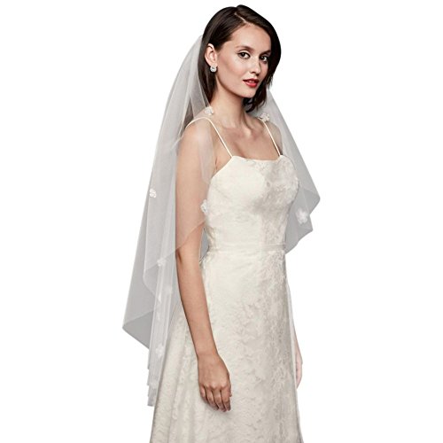 3D Floral Elbow-Length Veil Style V706, Ivory
