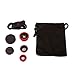 Red Universal Clip-on 180 degree 3 in 1 Fisheye+Wide Angle+Macro Camera Lens Kit for iPhone 5 5S 4 4S 6 Samsung Galaxy S5/S4/S3 Note 4/3/2 HTC Blackberry Bold Touch, Sony Xperia, Motorola Droid