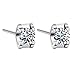 T400 925 Sterling Silver Post Stud Earrings Setwith Cubic Zirconia Gift for Women Men 5 6 7 8 mm (4 Pairs)