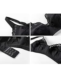 DELIMIRA Sujetador de algodón sin acolchado de talla grande y encaje sin cobertura para dama