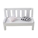 Shellvcase Miniature Dollhouse, Exquisite Simple Mini Wooden Bench Dollhouse Garden Home DIY Decor Gift