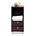 Furinno 3 Shelves Cabinet/Bedside Night Stand with 2 Bin Drawers, Espresso Finish
