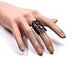 CHOP MALL Retro Hollow Carved Flower Ring Opening Mysterious Lace (Black Color)