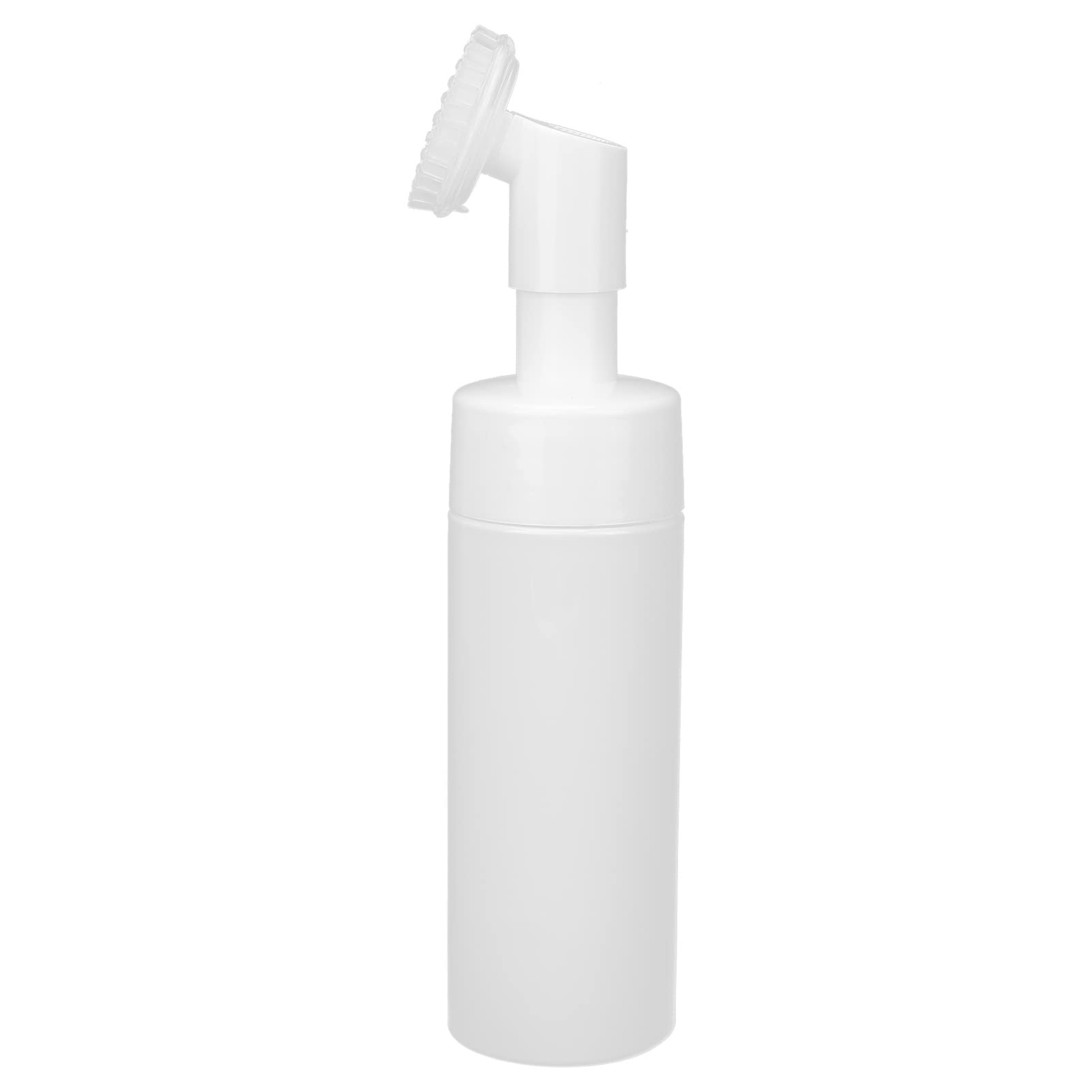 Foaming Bottle with Brush, Prevent Leakage Facial Cleanser Foaming Bottle Spiral Bottle Mouth Silicone Brush Head Fastening Pump Head for Cleanser Bottling(#1)