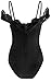 Angashion Women's Spaghetti Strap Floral Lace Jumpsuit Romper Bodysuit,Black,US 2/Tag S