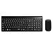 TopMate KM9000 Ultra Slim Portable Mute Wireless Keyboard and Mouse Combo, Office Wireless USB Mouse(Black，White) (Black)