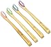 Natural Organic Eco Friendly Bamboo Toothbrush Kids Soft Nylon Bristles, BPA Free, Promote Responsible Dental Care (4- Pack)