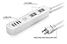 Yubi Power Compact Power Strip Surge Protector with 4 USB Ports (Total of 4.8A) and Dual 100-240V Outlets / 3 Feet Long Cord