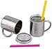 Housavvy Rabbit Stainless Steel Kids Cups with Lids and Straws,2 Pack of 10 Oz