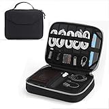 Electronics Bag, Jelly Comb Waterproof Electronic Accessories Travel Cable Organizer Cord Storage Bag for Charger, Cables, iPad (Up to 9.7''),Power Bank and More-(Gray) (Black and Gray, 9.7in)