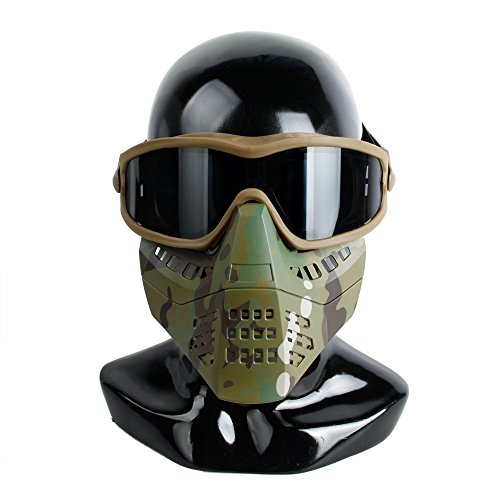 TMC Face Mask ANSI Z87.1 Impact Rated Goggle with Removable Mask for Airsoft Paintball Milsim - Multicam