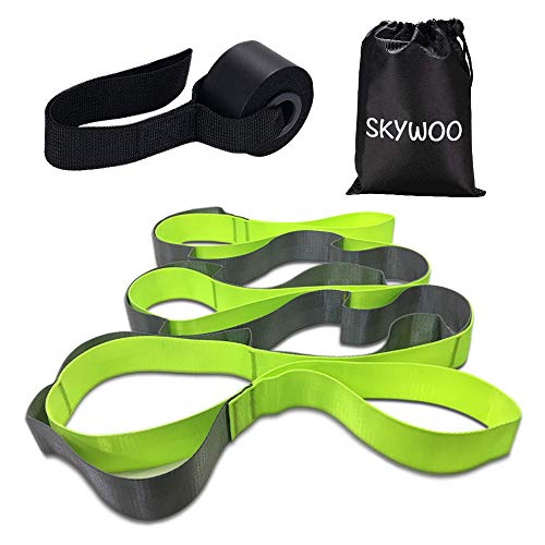 Stretching Strap,Yoga Stretch Strap with 12 Loops,Nonelastic Stretch Strap for Physical Therapy, Pilates, Dance and Gymnastics