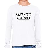 Trendy Sacramento, California with Stars Boy's Long Sleeve T-Shirt