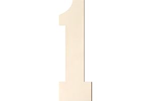 HOMENTHUS Wooden Letters and Numbers 12 Inch, Big Wooden Number 1 Shape Cutout Vintage Sports Style Unfinished Wood Alphabet Numbers for Wall Decor Nursery Name Painting Crafts Party Room Home Decoration