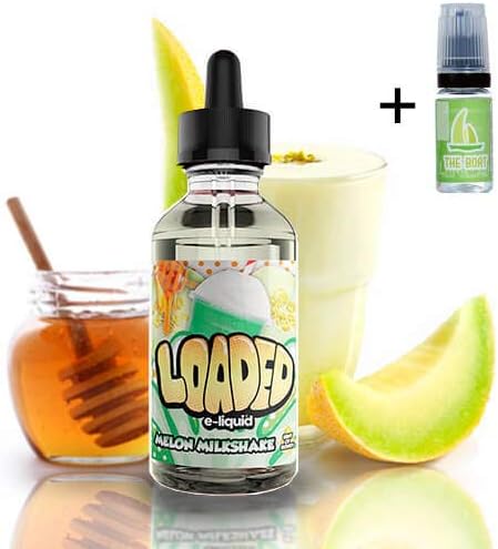 E Liquid E Juice Loaded Melon Milkshake 100ml – 70 vg 30 pg - shortfill – No Nicotine + E Liquid The Boat 10ml Lemon and Lime – No Nicotine.