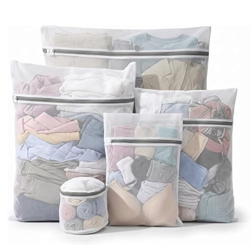Kit 10 Sacos para Lavar Roupas Delicadas na Máquina, Reutilizável com Zíper Reforçado Proteção Total Contra Danos e Desgaste Ideal para Roupas Delicadas