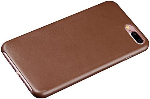Leather iphone 7 Plus Case,Guyshero Apple Cell Phone Case for iPhone 7 Plus Ultra Slim Fit Skin Back Cover Scratch Resistant Premium Leather Back Brown