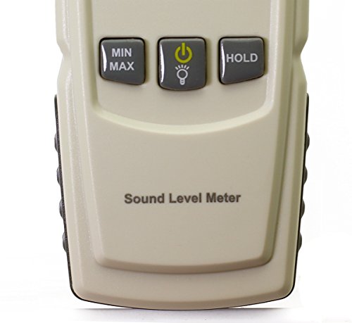 Decibel Meter Sound Level Reader by LotFancy, DB SPL Meter Noise Detector, Range 30dba - 130dba with Max/Min Data Hold Function, Large Backlit LCD Display, Self-Calibrated Batteries Included