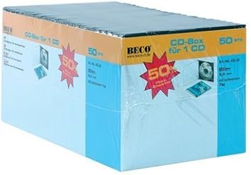 Beco 50 Super Slim CD Cajas, 4PACK para 1 CD con SC: Amazon.es: Informática