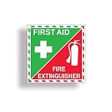 First Aid Kit/Fire Extinguisher Inside Sticker for Emergency Safety Box or Kit Rescue Alert 911 Decal