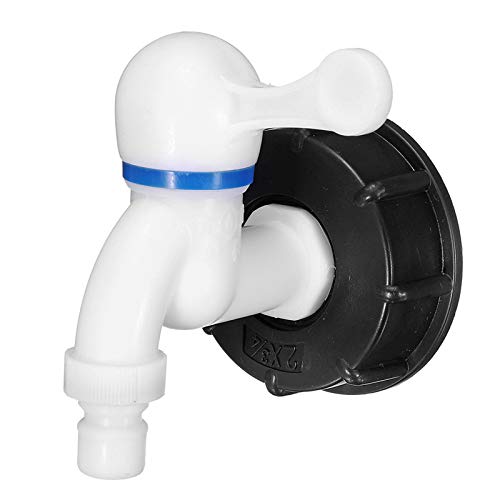 TOOLSTAR IBC Tank Adapter, 3/4" S60x6 White Ceramics Thread IBC Tank Adapter Tap Connector Replacement Valve Fitting for Home Garden