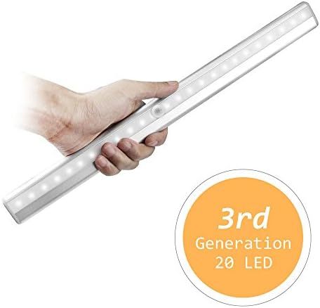 CONSTANCE 20 LED Pir Motion Sensor Light Stick-on Anywhere Rechargeable Lighting With Magnetic Stirp for Hallway Bedroom Washroom Closet Stairs Wardrobe Drawer Cupboard