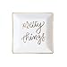 Hello Gorgeous Jewelry Dish Square Ceramic Trinket Tray Gold Office Decor Home Ring Inspirational Storage Hand Lettered Heart Motivational (Pretty Thing)