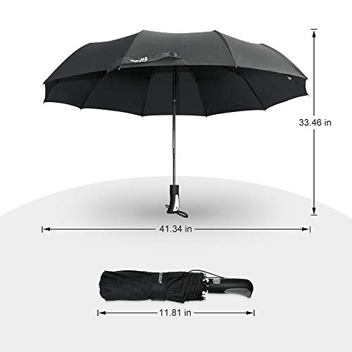 ATOFUL Automatic Travel Umbrella Windproof- Compact Auto Open Close Folding Business Umbrellas with Case, UV 50+ UPF Protection Canopy Gift For Women Men - Thumbnail 2