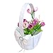 Eamall Bowknot Wedding Flower Girl Basket Faux Pearl Rhinestone Decor Ivory (wedding basket No 2)