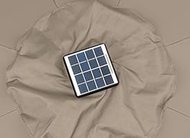 Amazon Com Trademark Innovations Rectangular Solar Powered Led Lighted Patio Umbrella 10 X 6 5 Tan Garden Outdoor