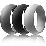Silicone Wedding Rings, Men's True Pal for Active Guys | 3Pack: Black, Gray, Dark Gray w/ eBook (9)