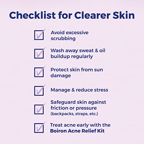 BOIRON ACNE RELIEF KIT FOR BLACKHEADS, OILY SKINS, WHITEHEADS ON THE FACE AND BODY – 3 COUNT (240 PELLETS)
