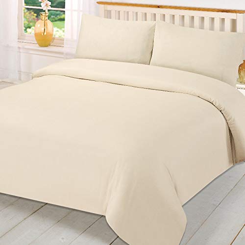 IMFAA Extra Deep Poly Cotton Fitted Sheets 16"/40CM Deep Bedsheets (Super King, Cream)