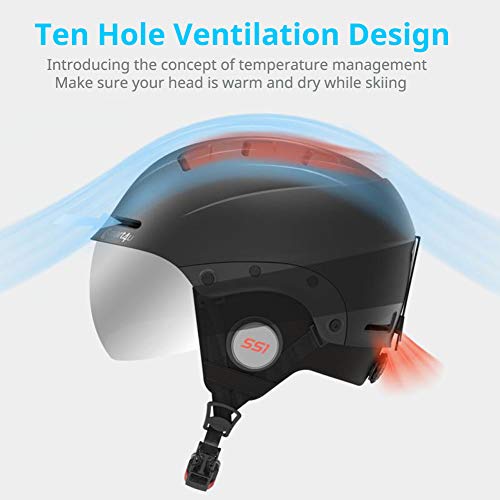 smart4u Smart Ski Helmet SS1 with Bluetooth Ski & Snowboard Helmet Audio,Walkie-Talkie/Push-to-Talk