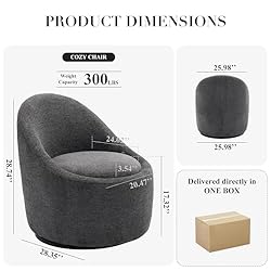 COLAMY Swivel Accent Chair Set of 2, 360° Swivel