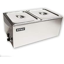 SYBO ZCK165A-2 Commercial Grade Stainless Steel Bain Marie Buffet Food Warmer Steam Table for Catering and Restaurants, ((2 Sections)