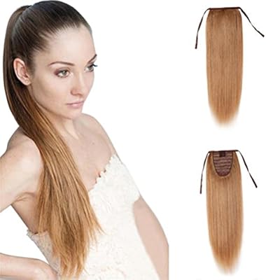 Remeehi Remy Human Hair Straight Drawstring Ponytail Extensions