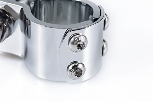 Radracing Motorcycle Footpeg Clamps Kit 1 1/4" (32mm) fit for Harley Softail Slim FLS Street Bob FXDB Suzuki Yamaha Kawasaki Honda Chrome - Thumbnail 6