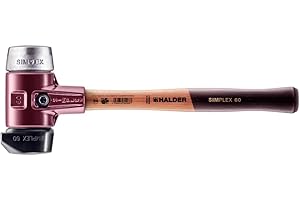 Halder 3029.260 Simplex 4 lb. Soft-Face Mallet with Black Composite Rubber Stand-Up and Aluminum Inserts, Cast Iron Housing, 