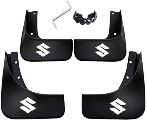 Front & Rear Molded Splash Guard Fender White Logo Car Mudguard Mud Flaps Cover for Swift 1.3L 2011-2017