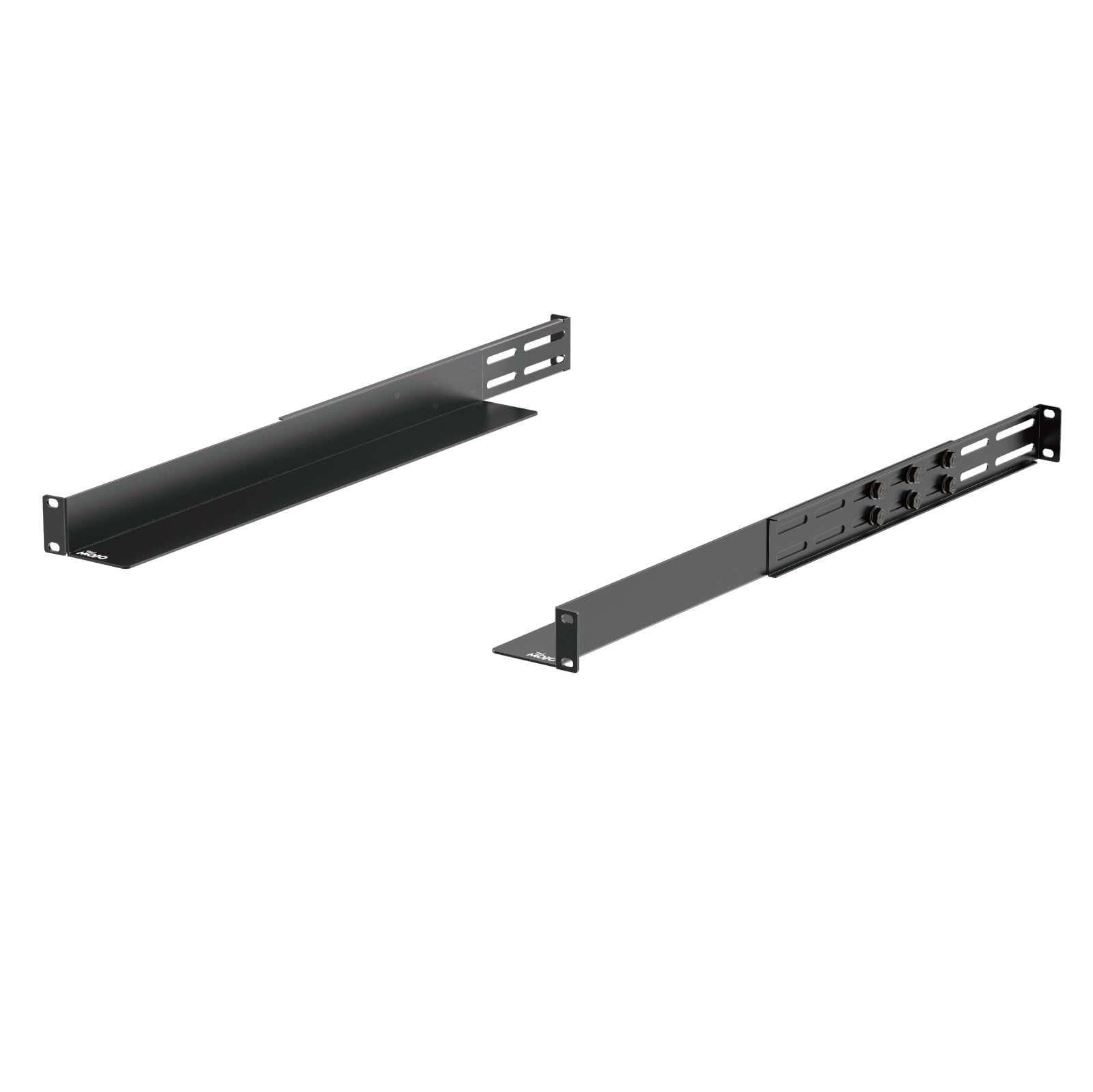 Photo 1 of **MISSING ASSEMBLY HARDWARE** Tecmojo 1U Universal Rack Mount Rails,4-Post Server Rack Shelf Rail with 20.9"-32" Adjustable Depth Fit for Non-Rack Mountable Server/Networking/AV/IT Equipment